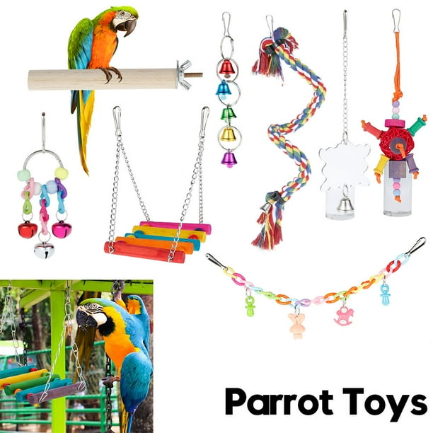 Pet Parrot Rotation Stand Perches Toy Hanging Swing Toys Pet Parrot Rotation Stand Perches Toy Hanging Swing Toys